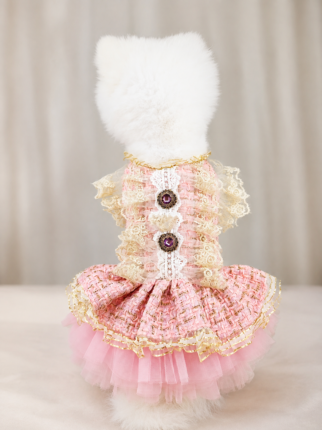 Vintage Pink Tweed Dog Dress