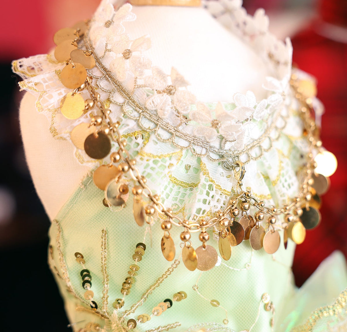 Green Sequin Princess Dog Dress