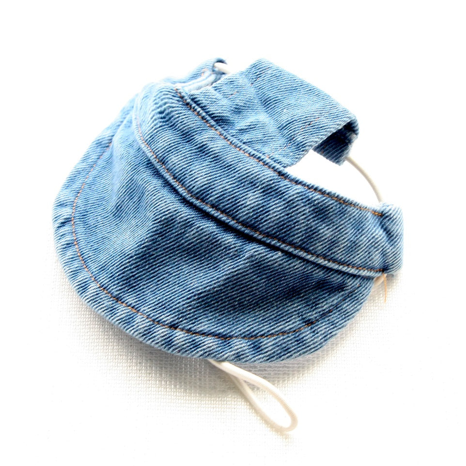 Denim Dog Overalls with Matching Hat