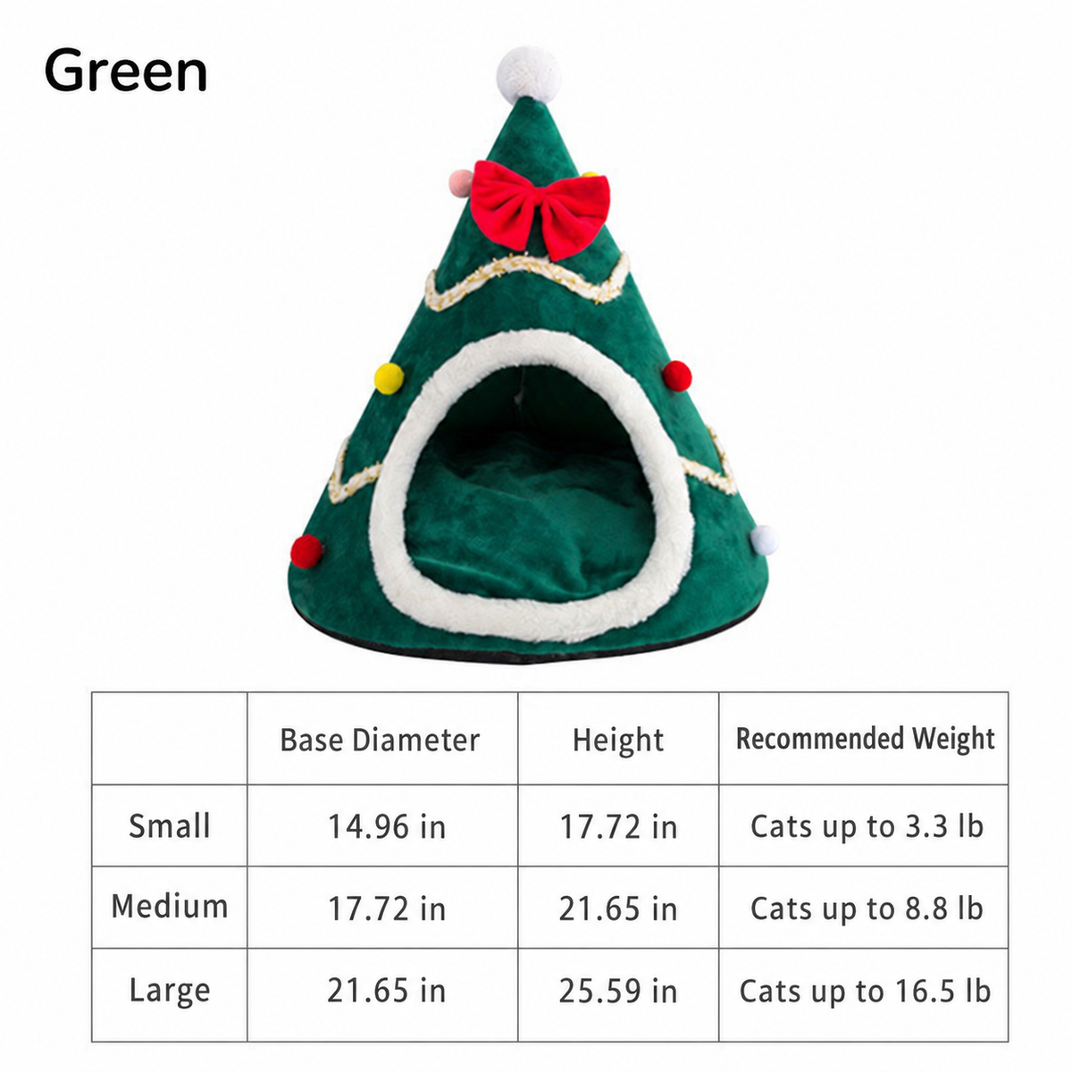 Christmas Tree Pet Cave Bed