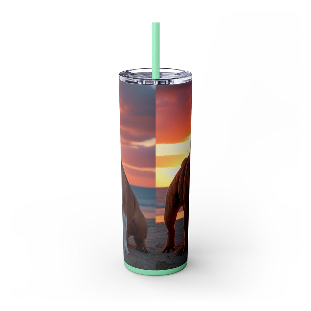 Skinny Tumbler with Straw – 20 oz Stainless Steel Cup
