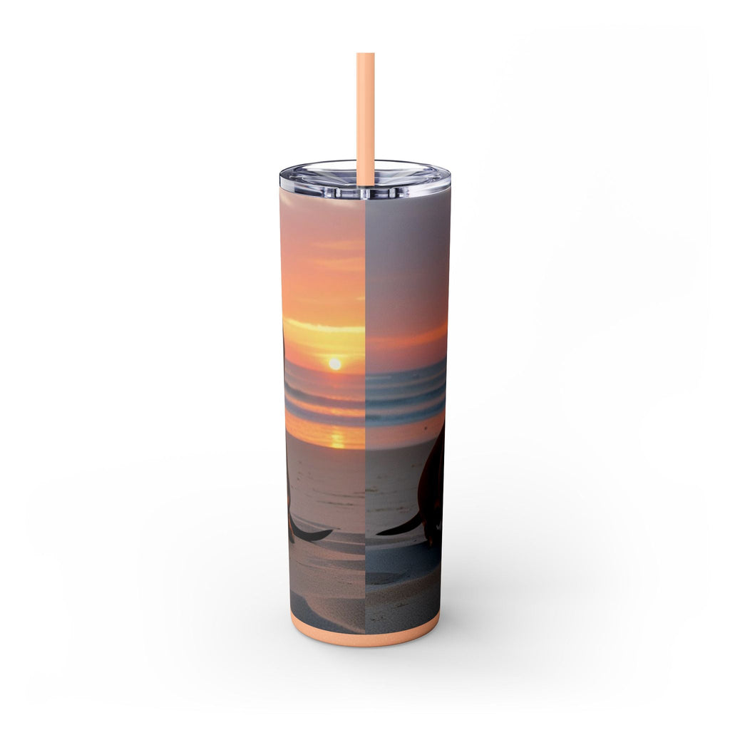 Skinny Tumbler with Straw – 20 oz Stainless Steel Cup