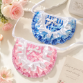 Gingham Ruffle Pet Bib with Satin Bows