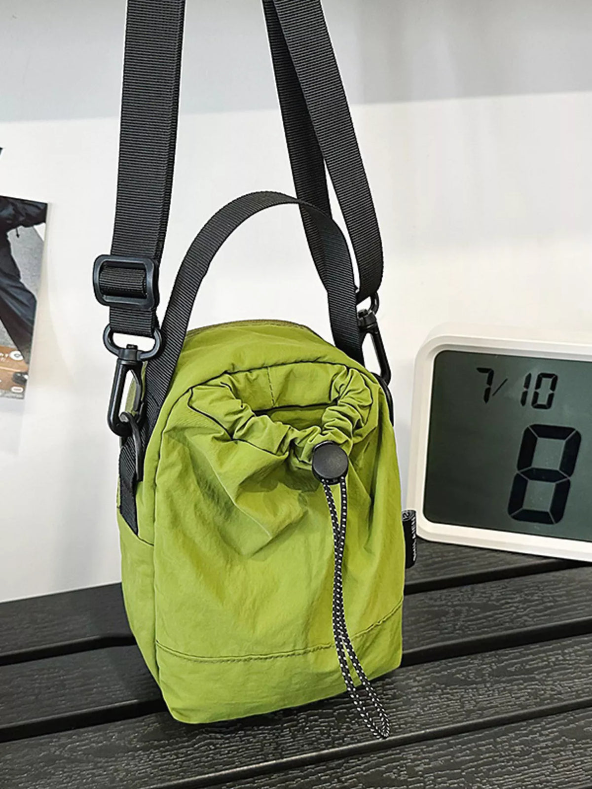 Drawstring Closure Lightweight Shoulder Bag