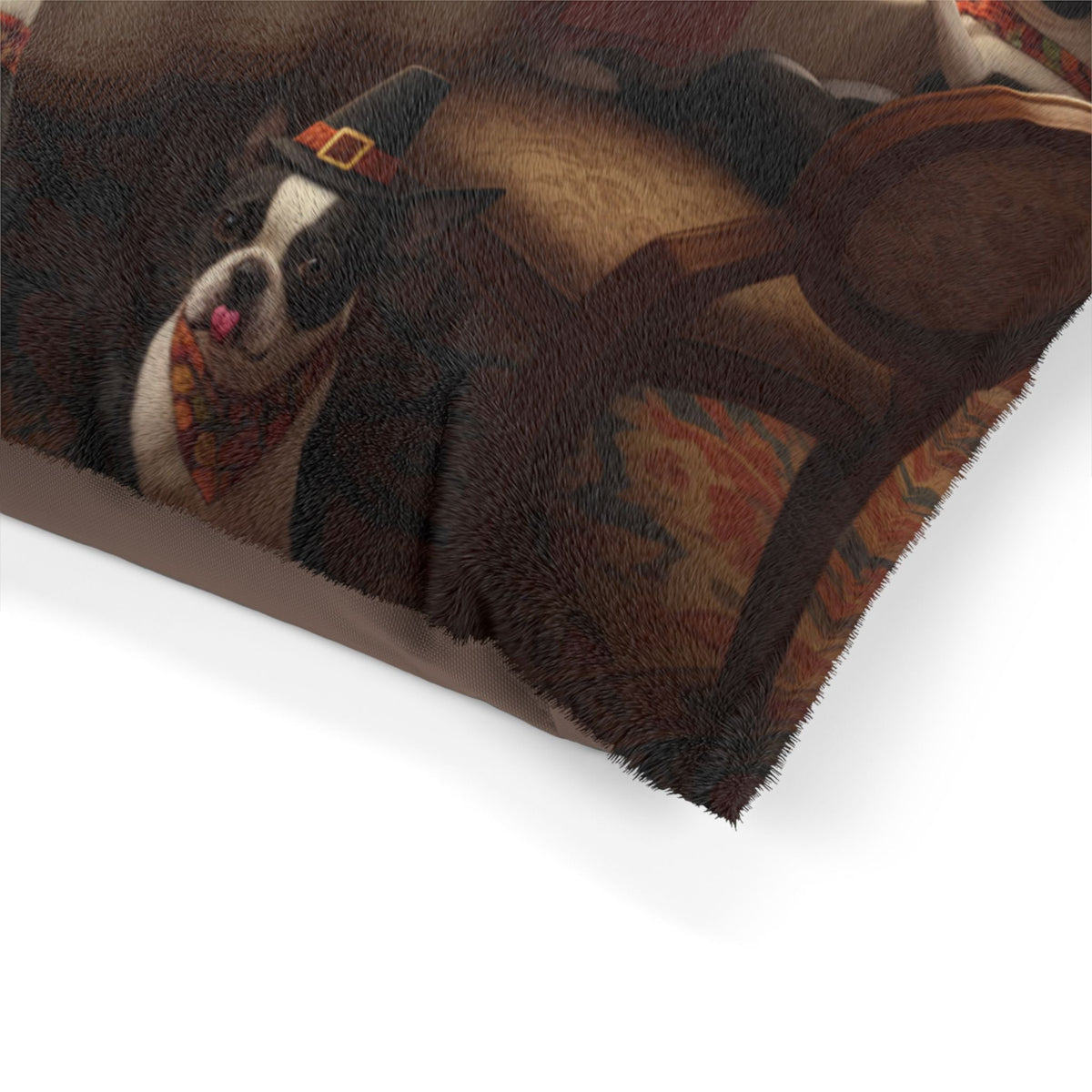 Boston Terrier Thanksgiving Dinner Pet Bed