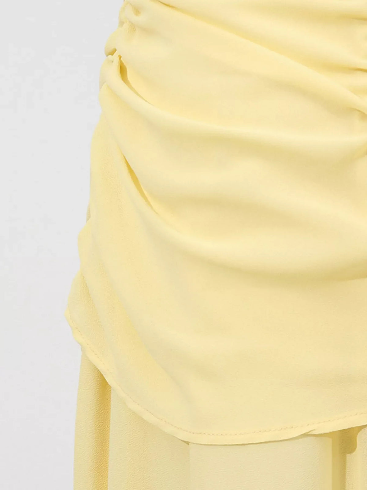 Sleeveless Ruched High-Slit Maxi Dress