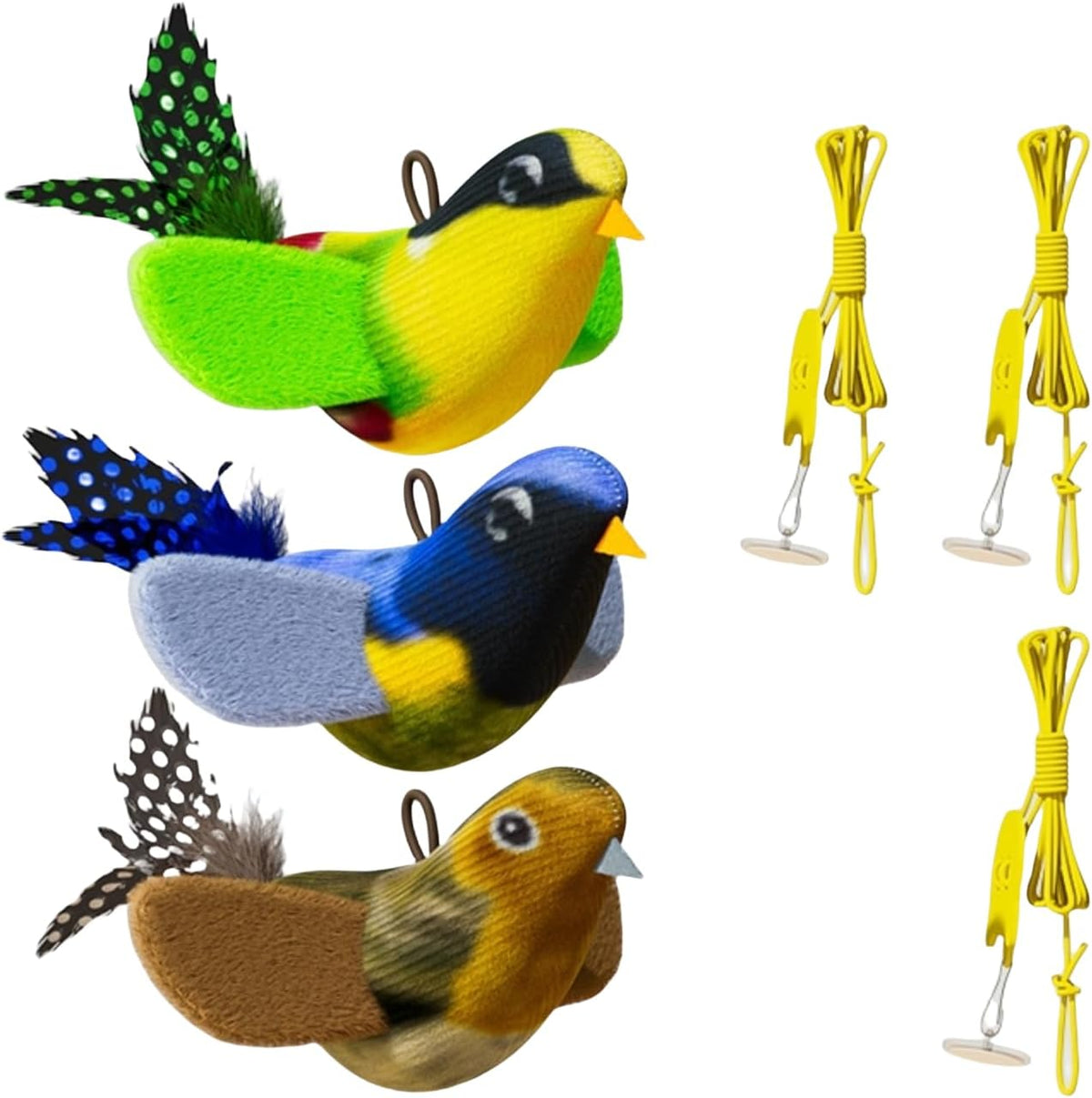 Hanging Bird Cat Toy with Elastic Cord
