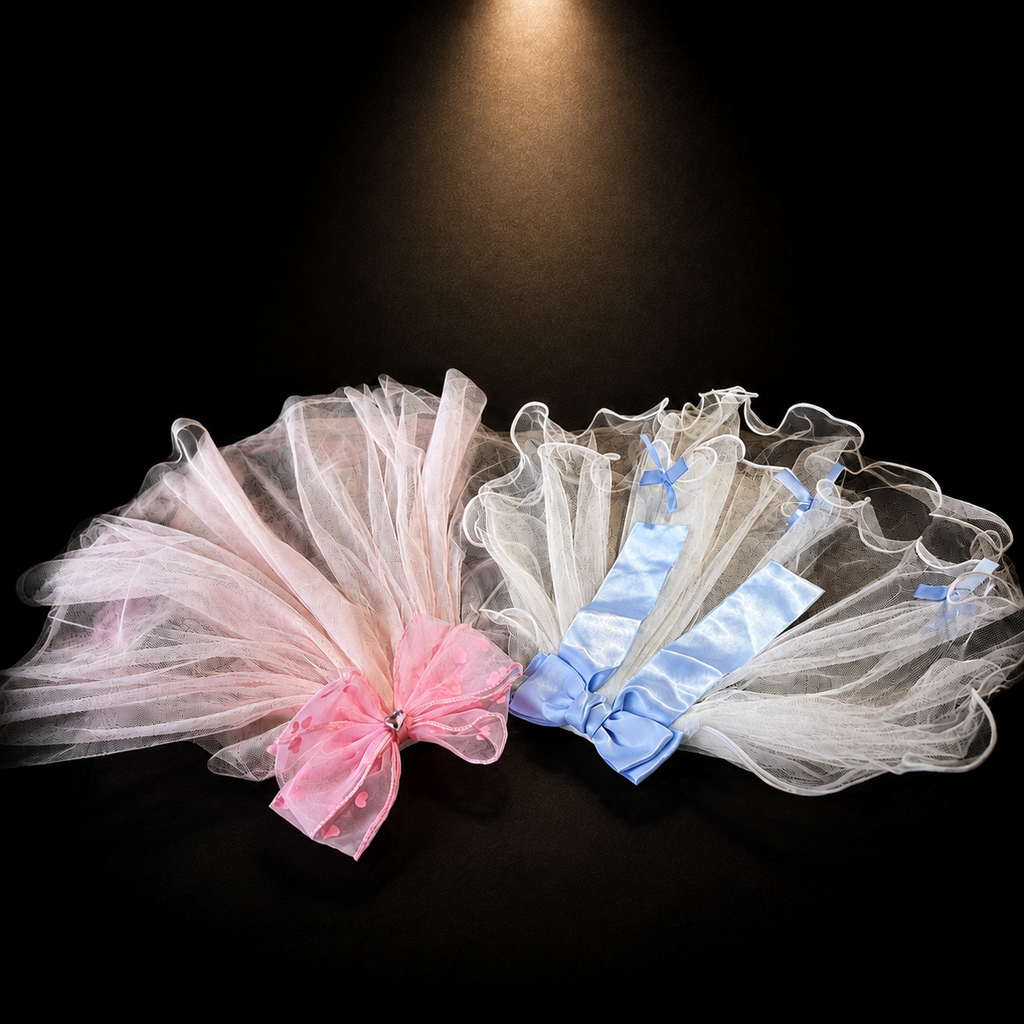 Tulle Bow Pet Veil Hair Clip
