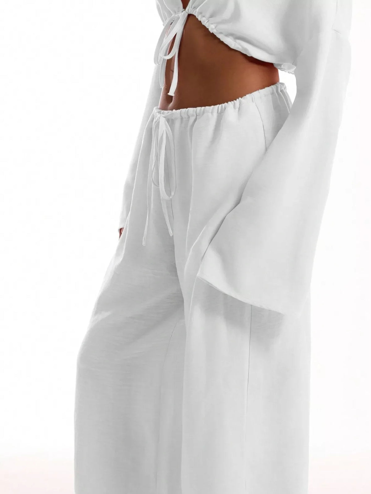 Drawstring Wide Leg Pants