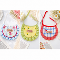 Ruffled Print Pet Bib with Neck Tie