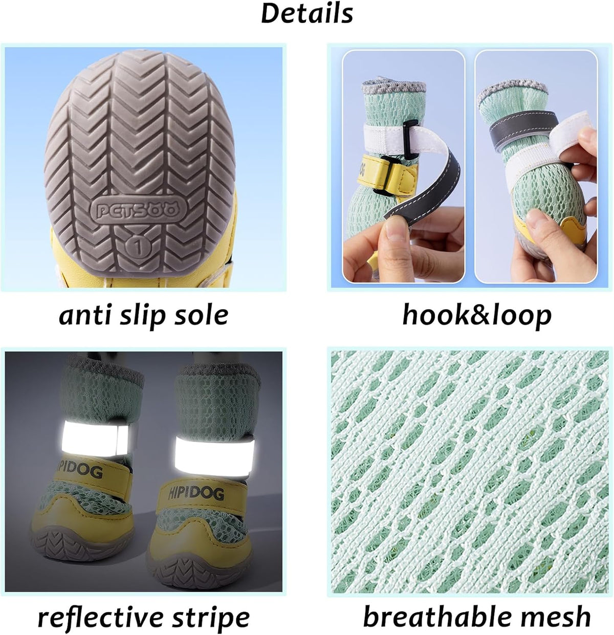 Breathable Mesh Dog Shoes with Adjustable Straps