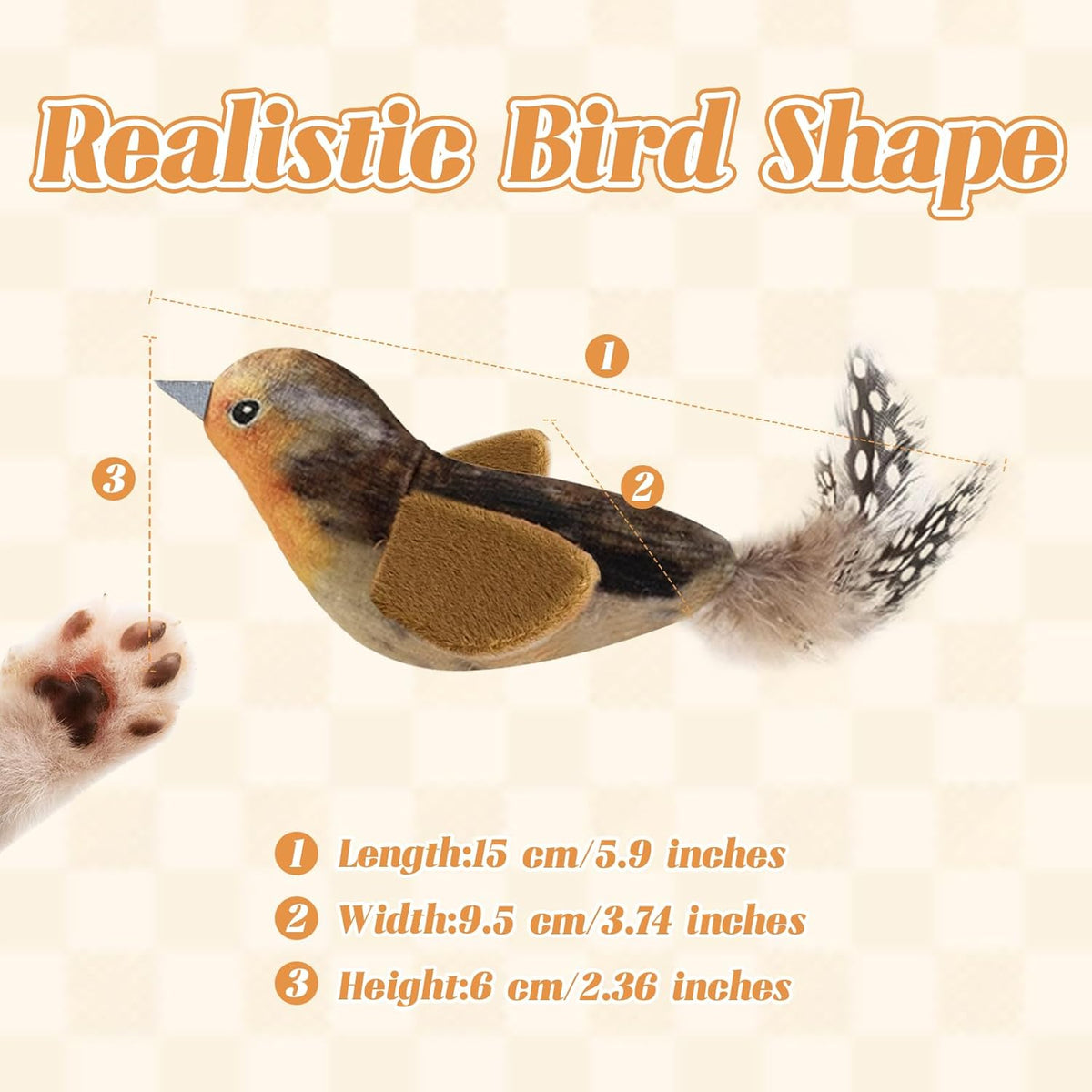 Hanging Bird Cat Toy with Elastic Cord