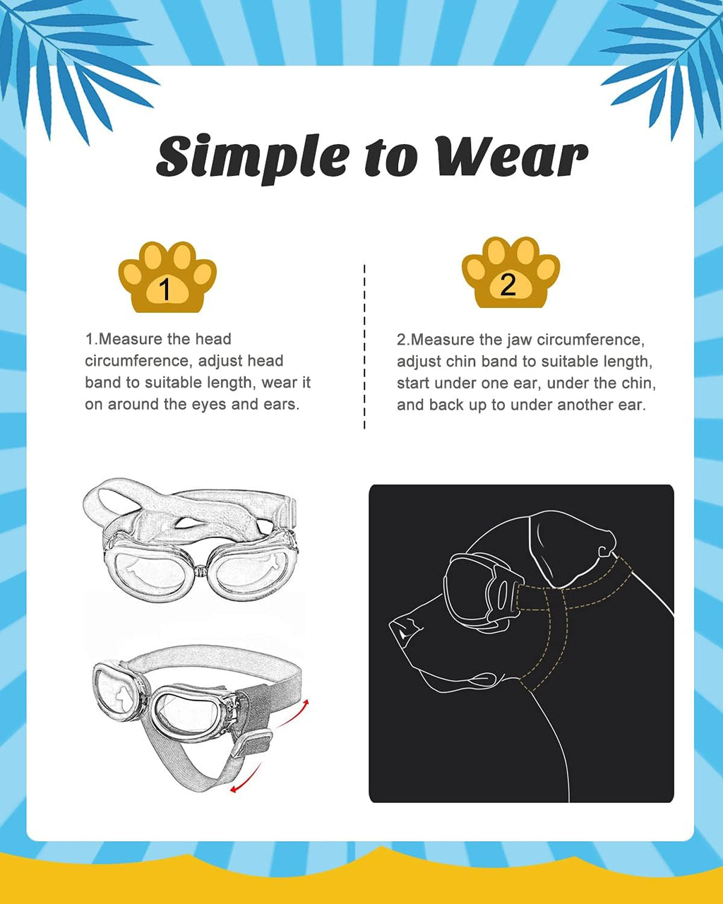 Oval Dog Sunglasses with Adjustable Strap