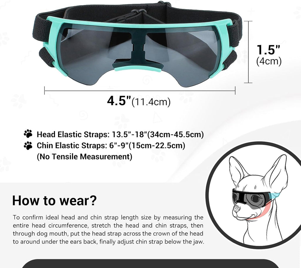 Wraparound Dog Goggles for Small Dogs