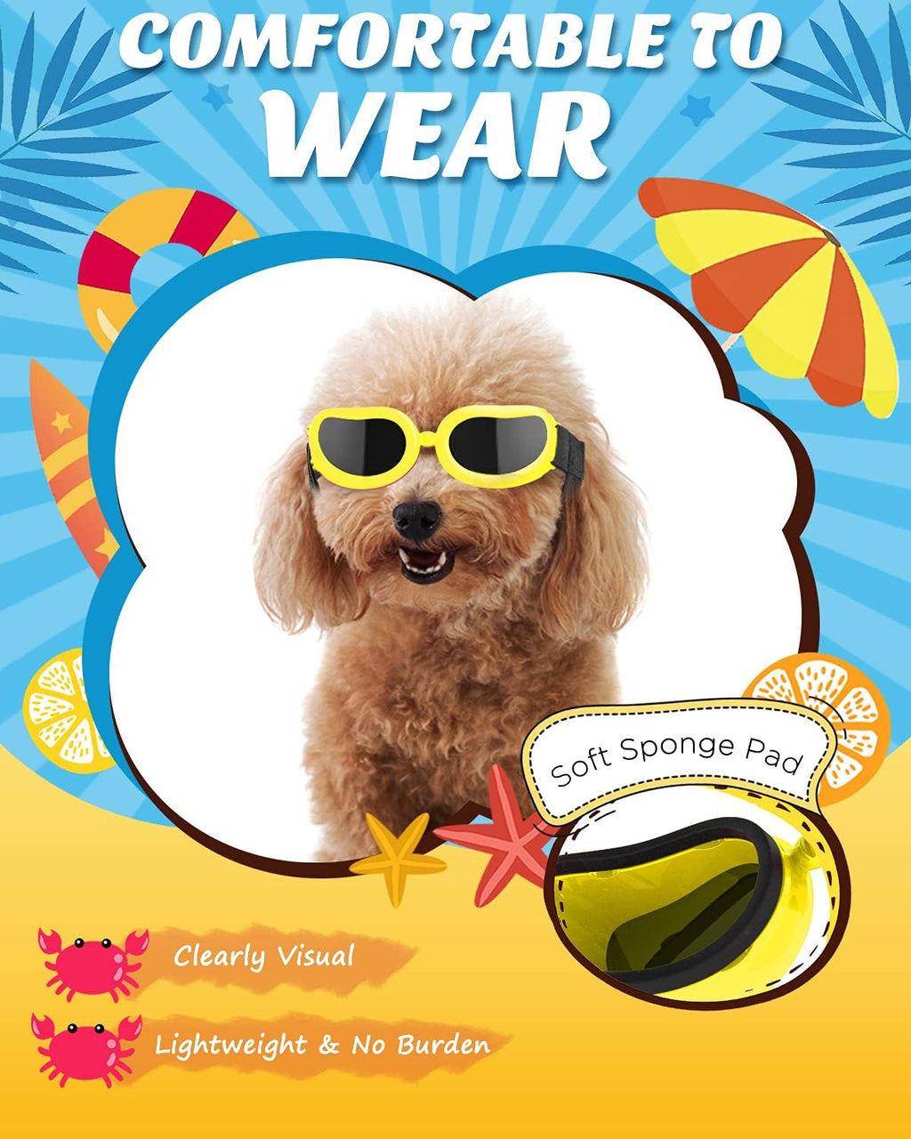 Oval Dog Sunglasses with Adjustable Strap