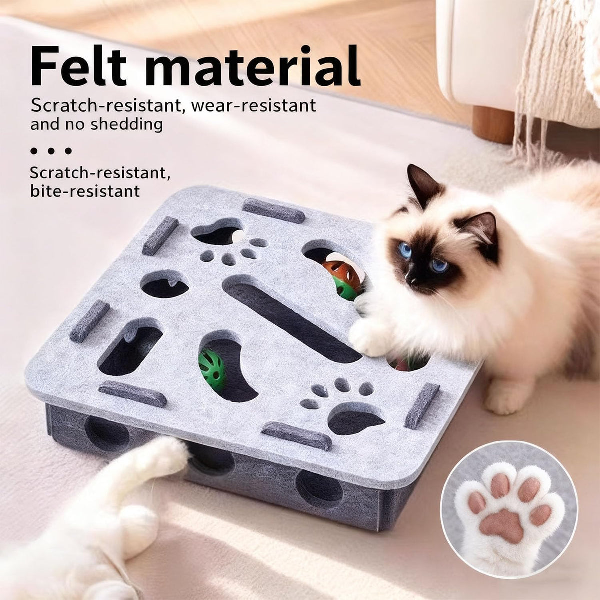 Square Felt Cat Puzzle Track Toy