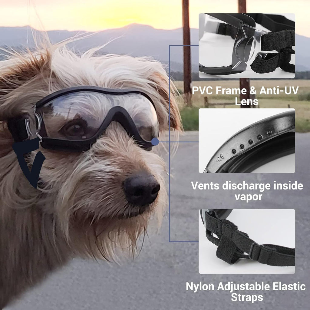 Large Dog Ski Goggles with Adjustable Straps