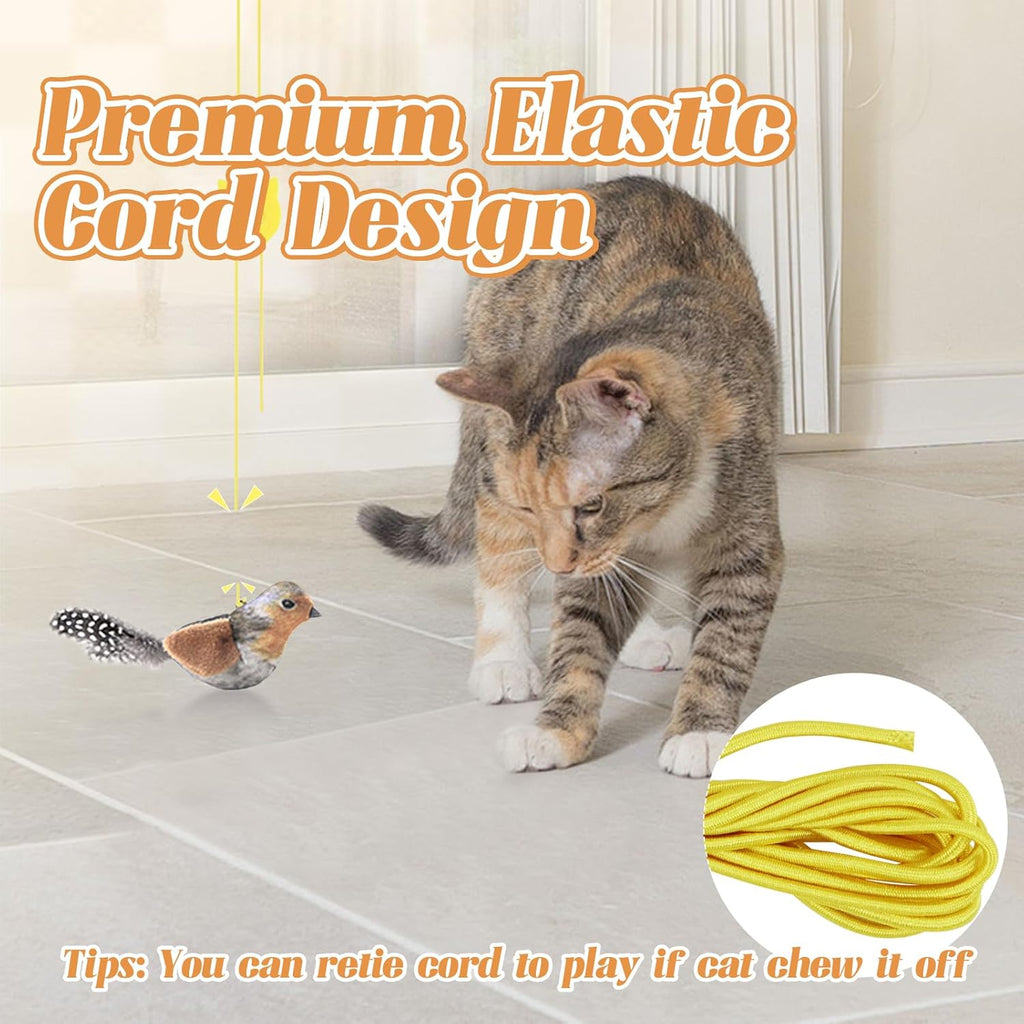 Hanging Bird Cat Toy with Elastic Cord