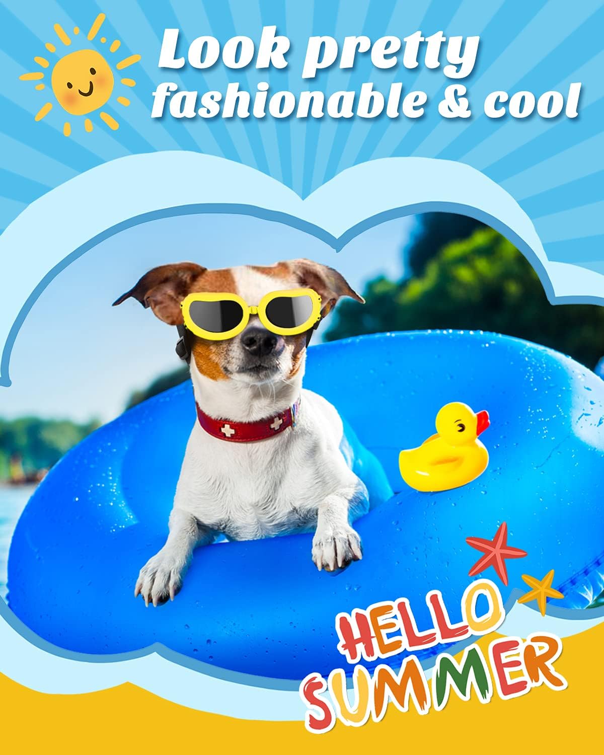 Oval Dog Sunglasses with Adjustable Strap