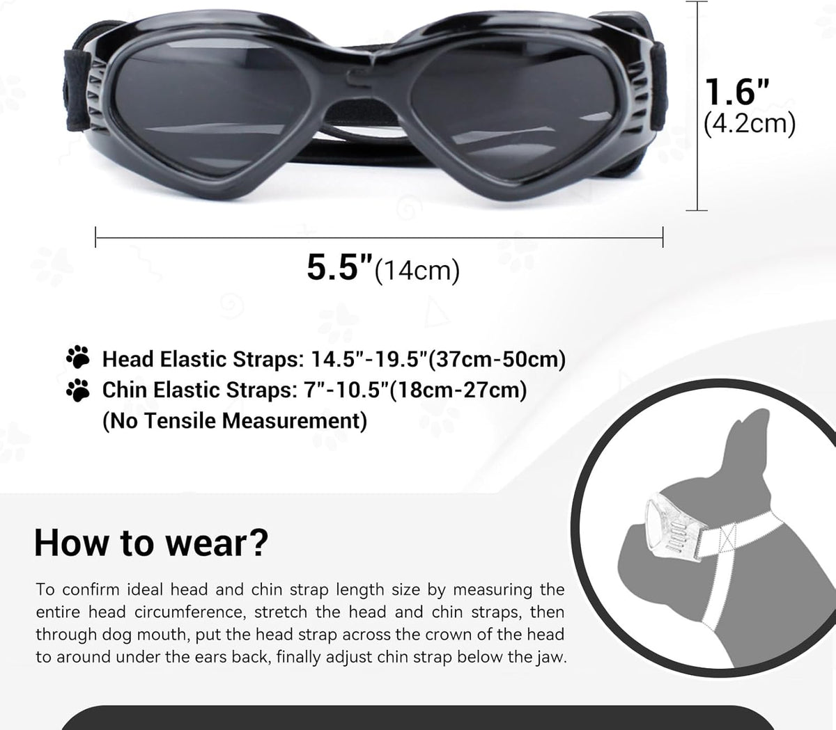Cat-Eye Dog Sunglasses with Adjustable Strap