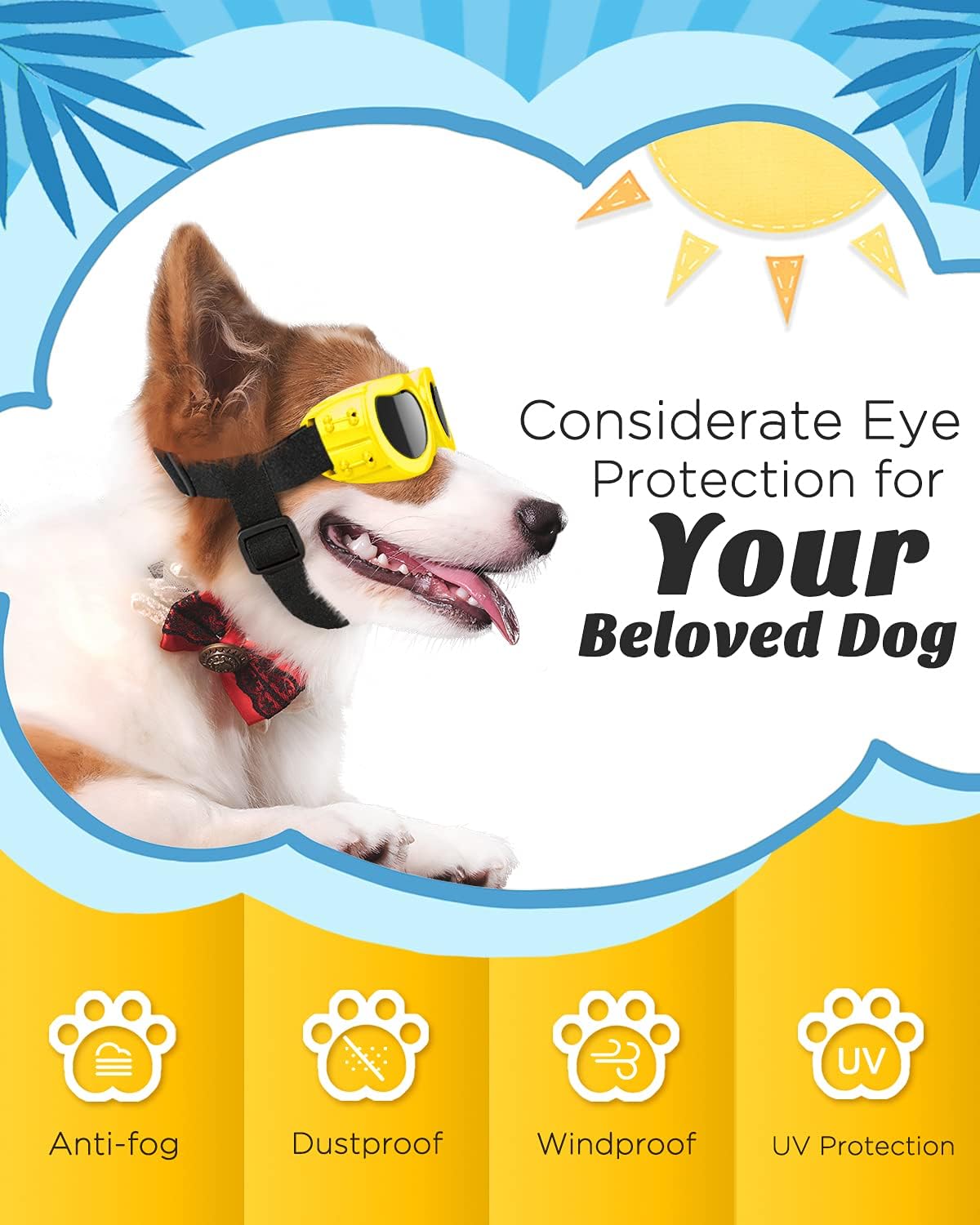 Oval Dog Sunglasses with Adjustable Strap