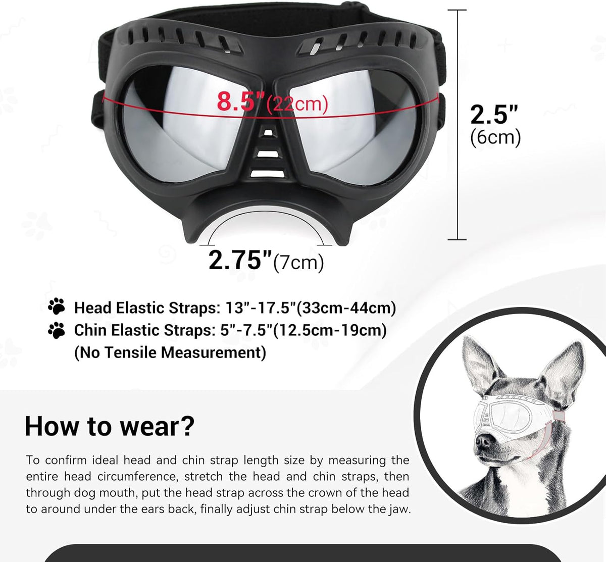 Skull-Bridge Dog Goggles