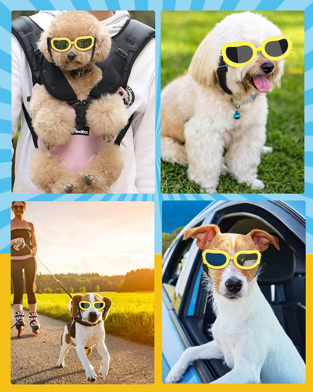 Oval Dog Sunglasses with Adjustable Strap