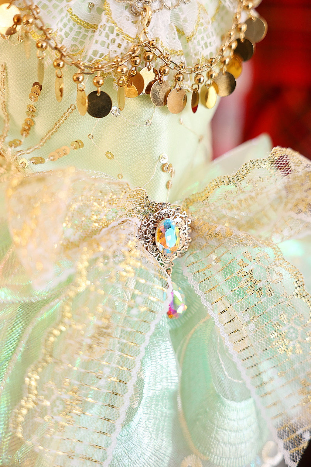 Green Sequin Princess Dog Dress