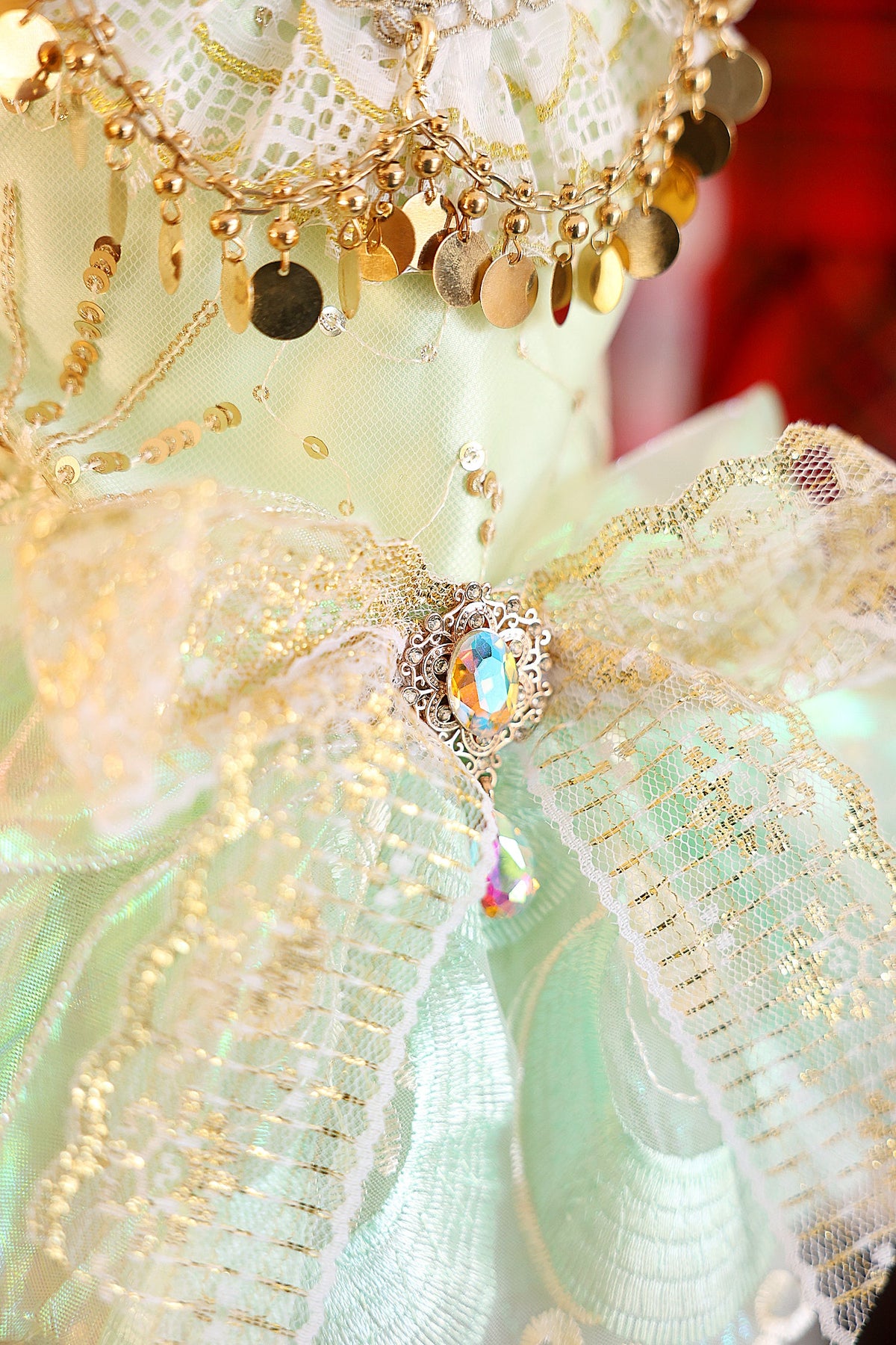 Green Sequin Princess Dog Dress