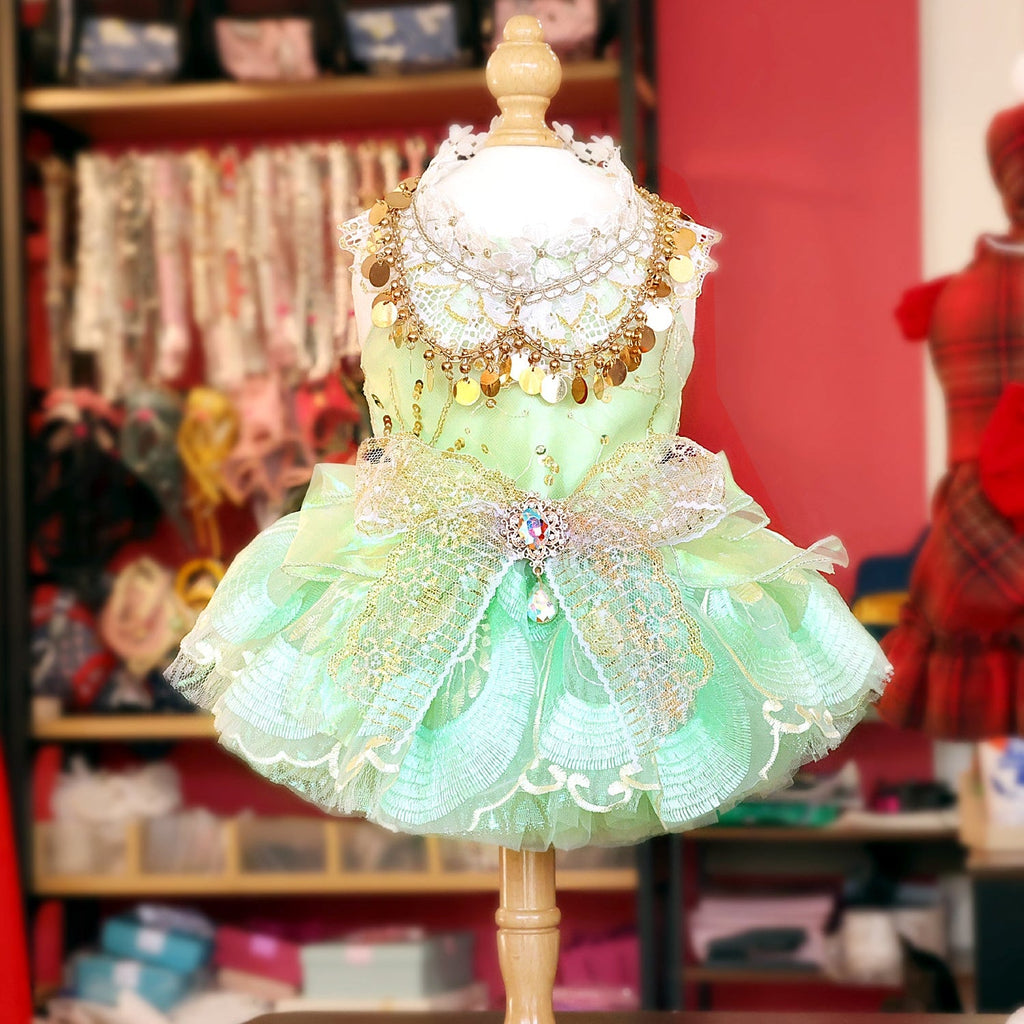 Green Sequin Princess Dog Dress
