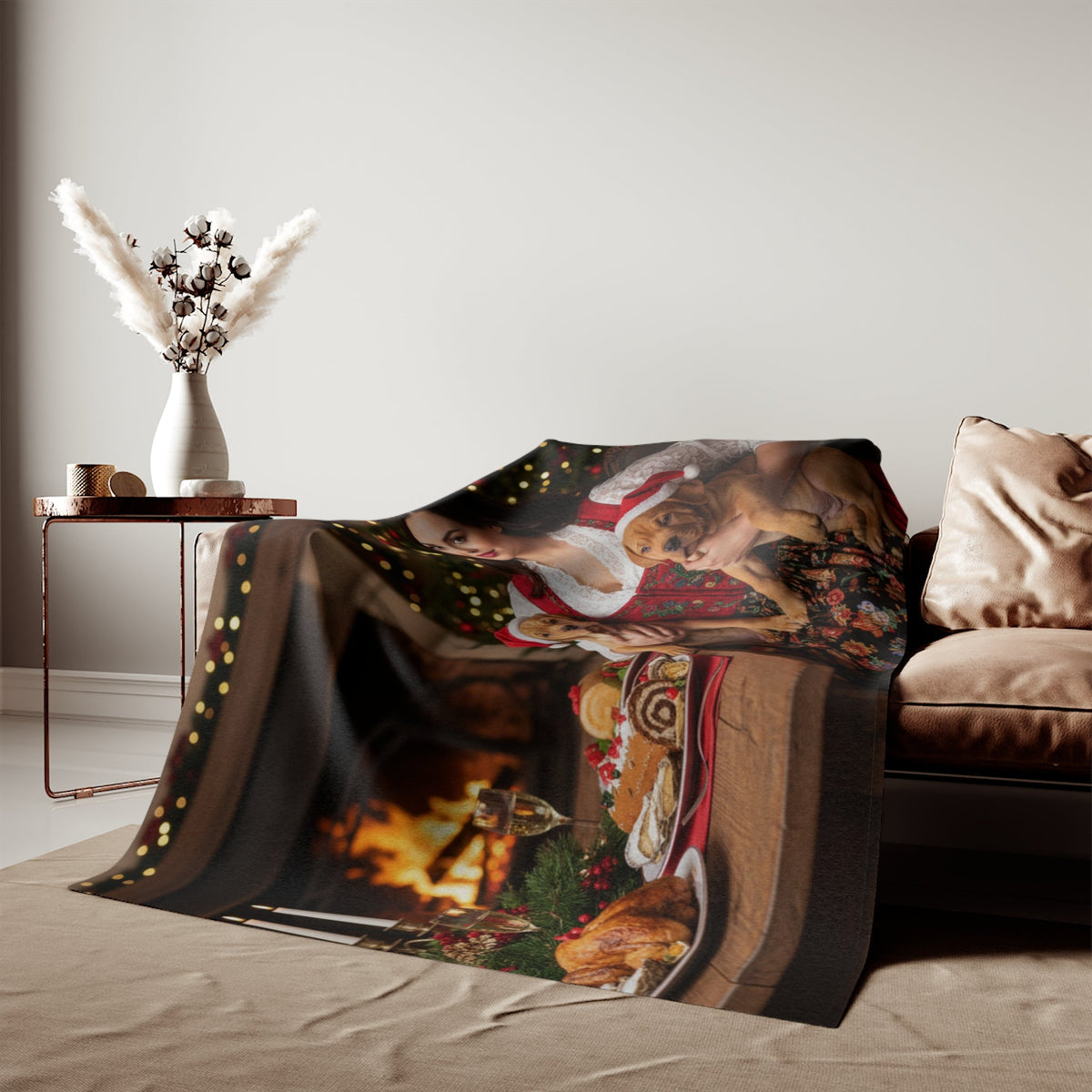 Holiday Fireplace Cozy Blanket