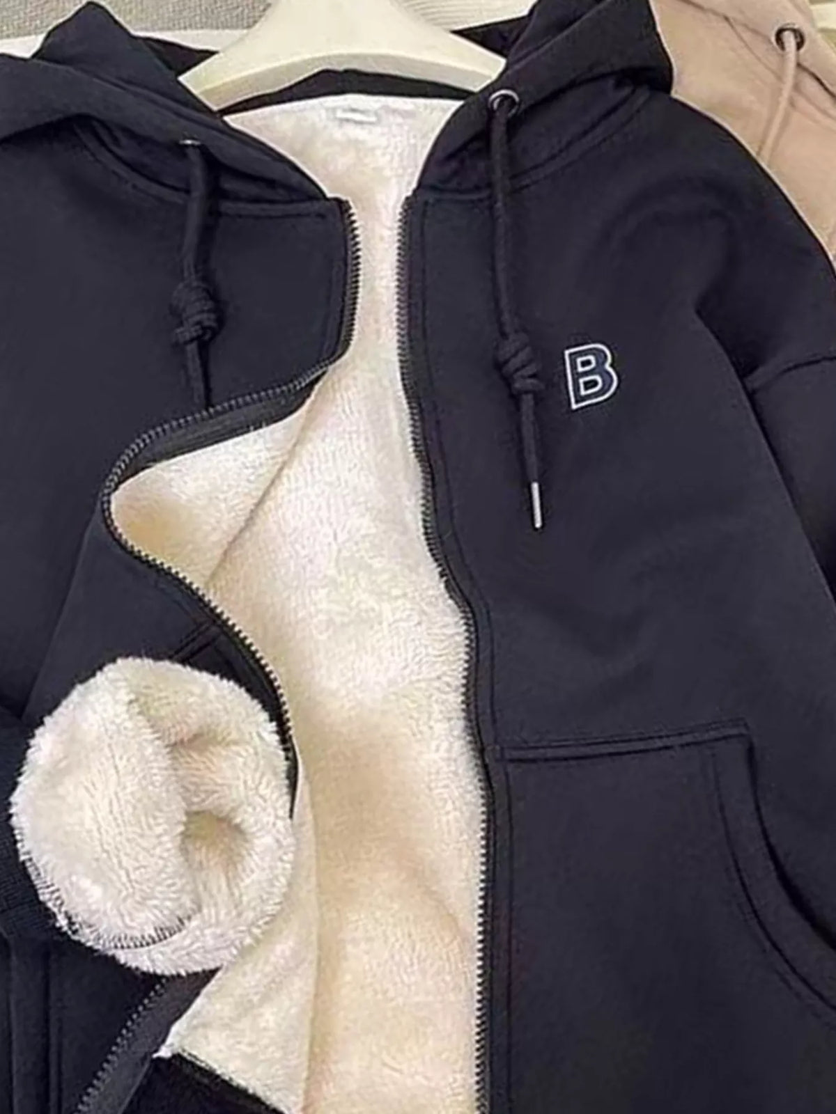 Fleece-Lined Zip-Up Hoodie