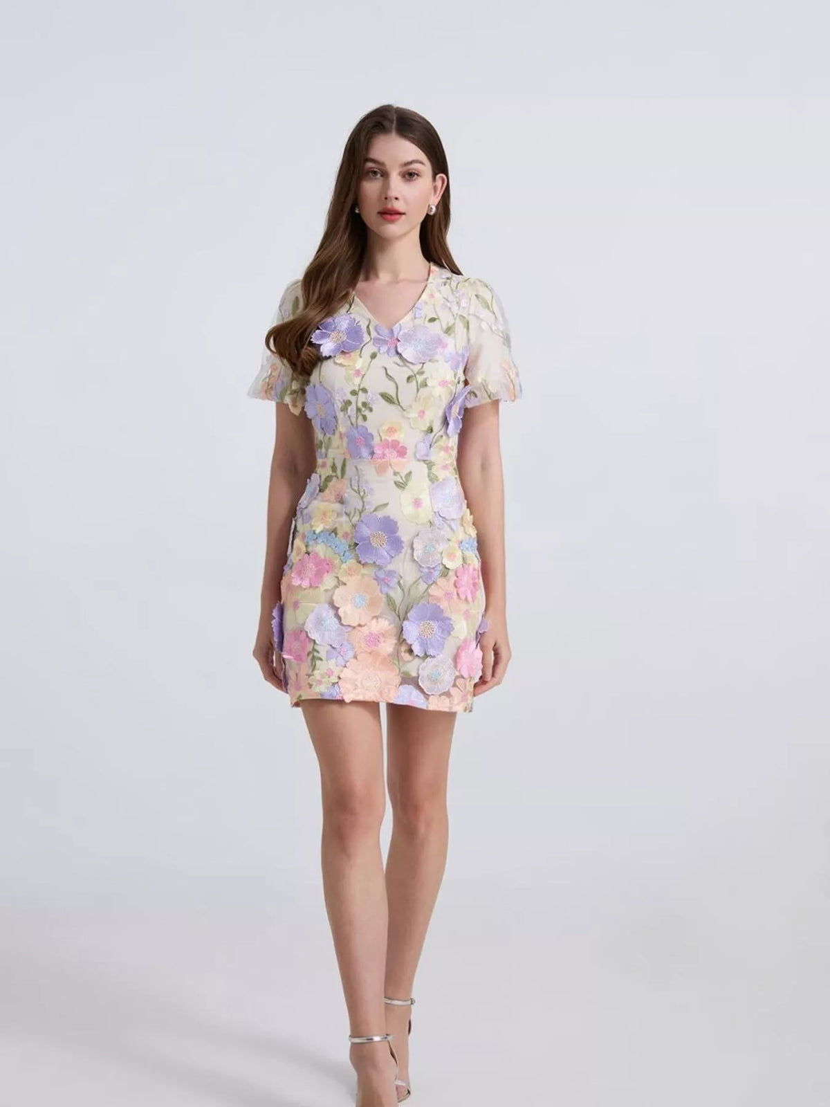 Floral Puff Sleeve Mini Dress
