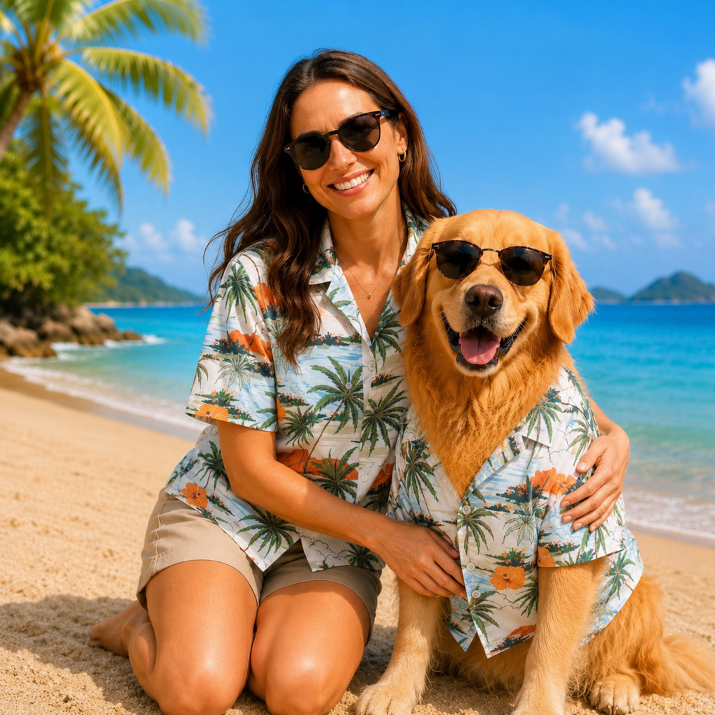 Matching Tropical Dog and Family Shirt