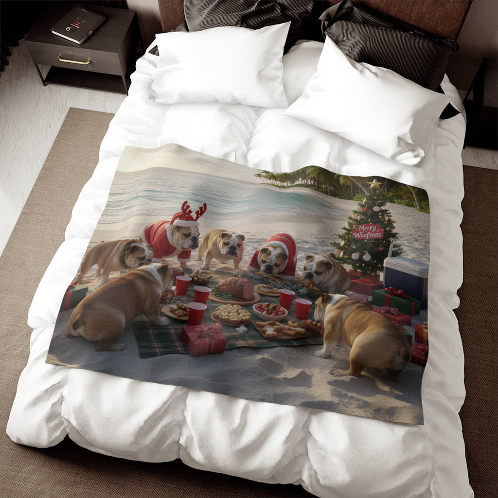 Bulldogs Beach Holiday Picnic Blanket
