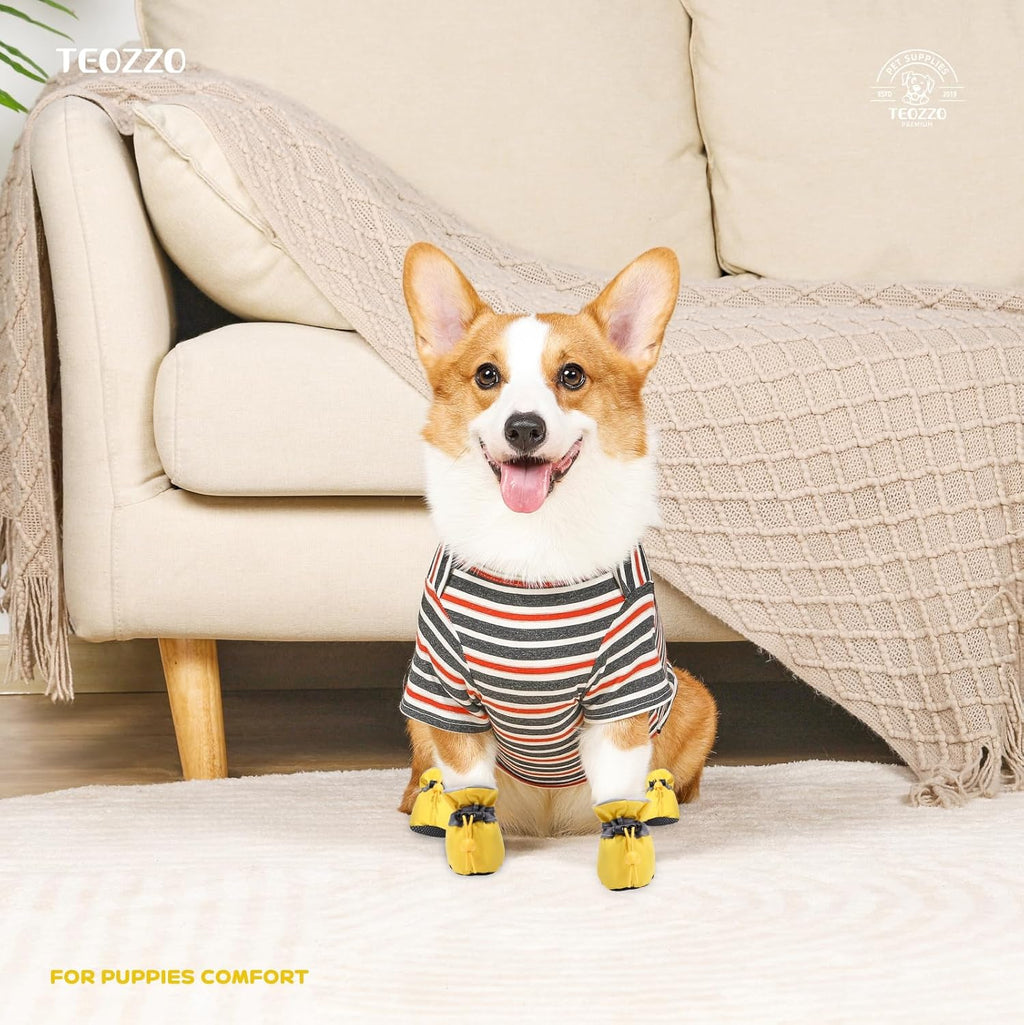 Reflective Drawstring Dog Boots, Set of 4