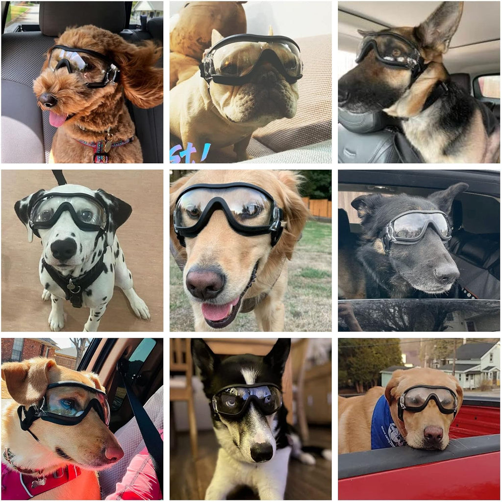 Large Dog Ski Goggles with Adjustable Straps