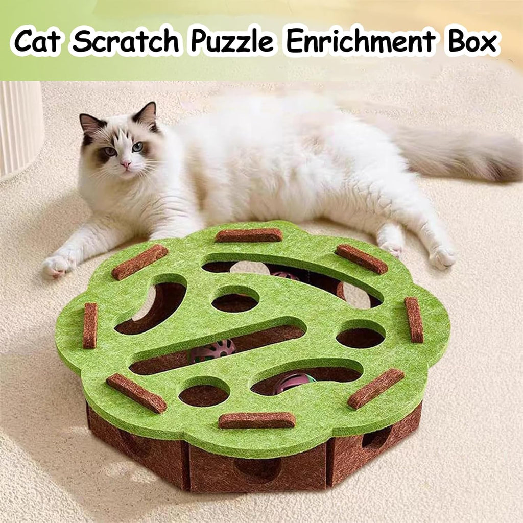 Round Felt Cat Puzzle Track Toy