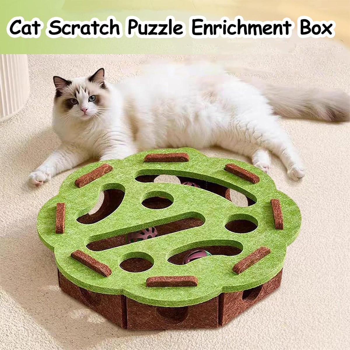Round Felt Cat Puzzle Track Toy