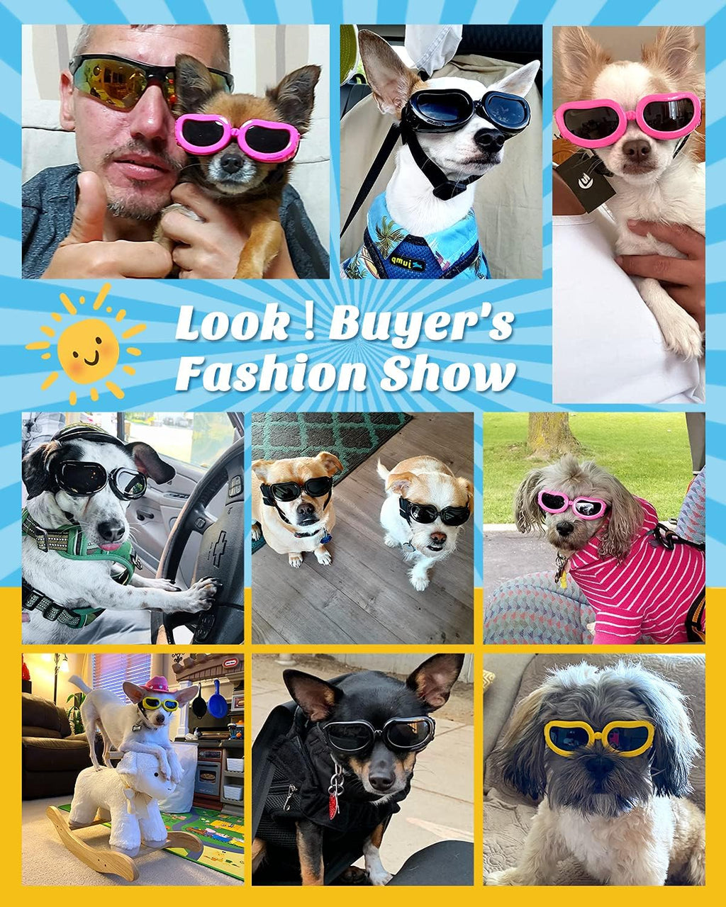 Oval Dog Sunglasses with Adjustable Strap