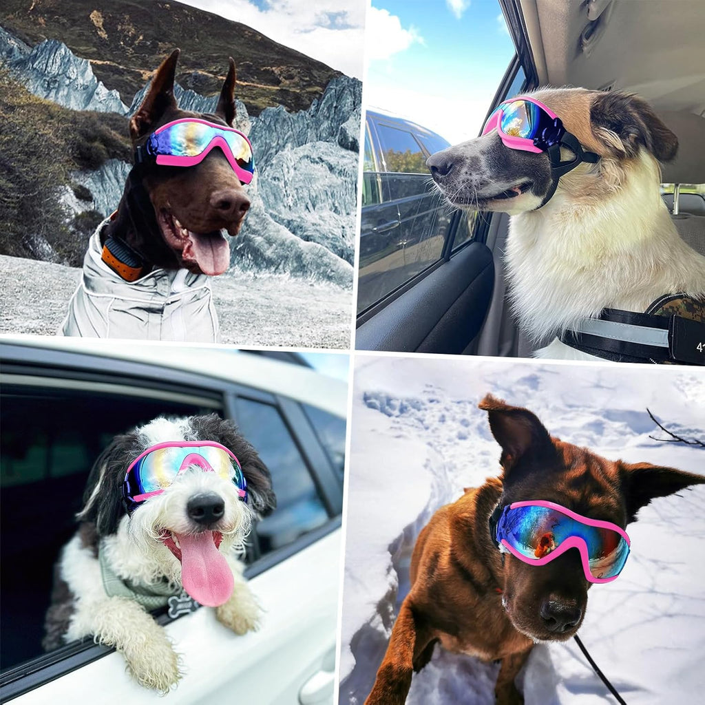 Large Dog Ski Goggles with Adjustable Straps