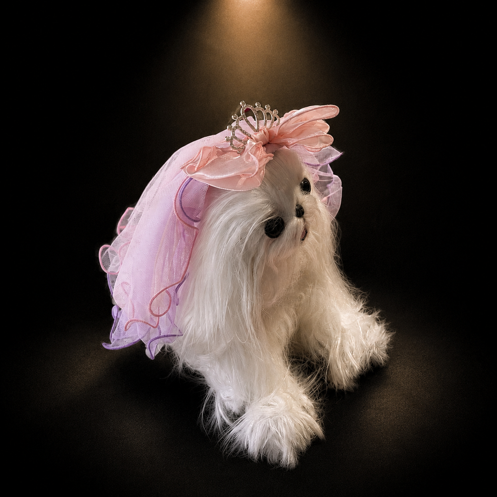 Tulle Tiara Pet Veil Headpiece