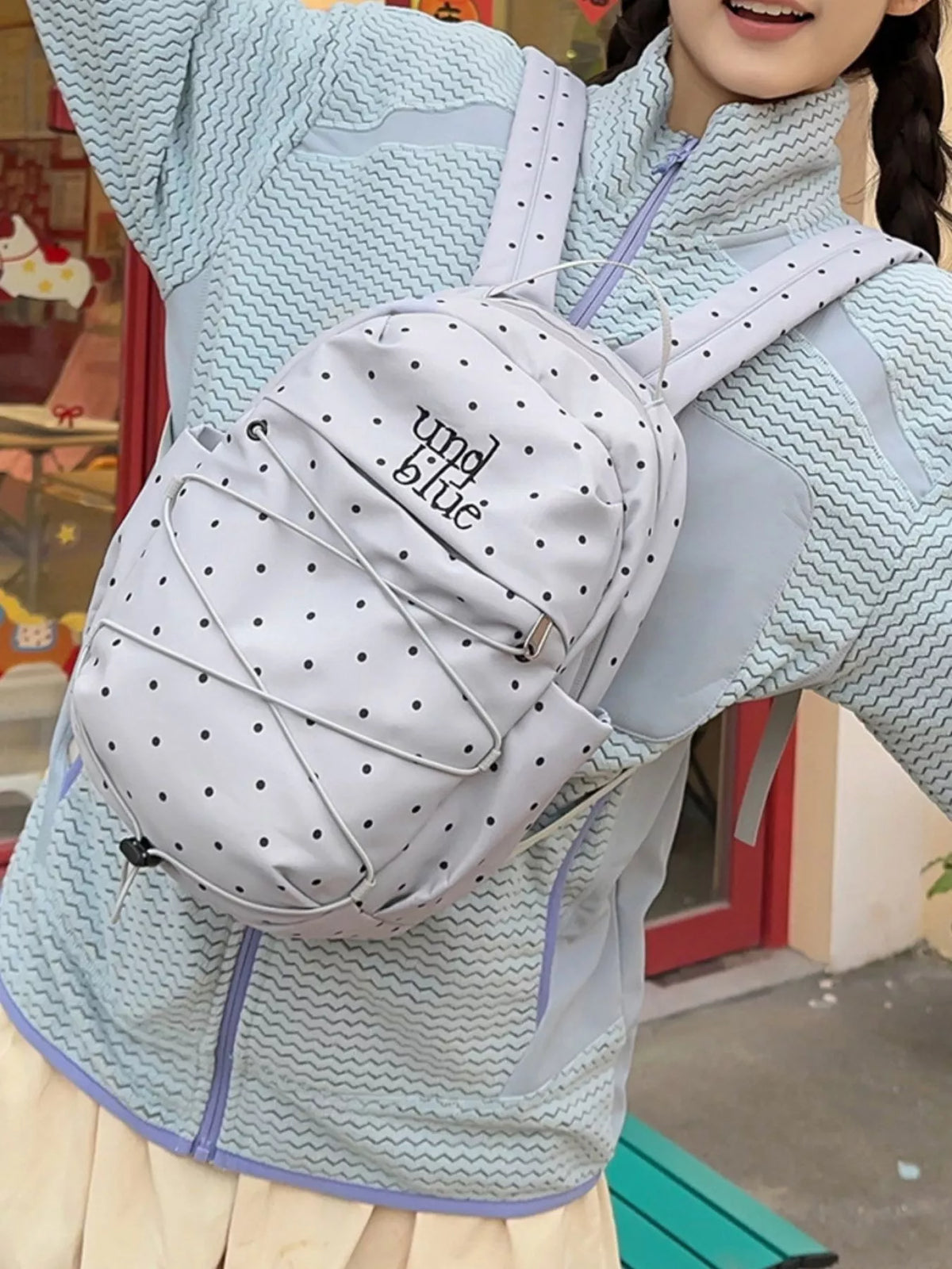 Polka Dot Lightweight Backpack Bag