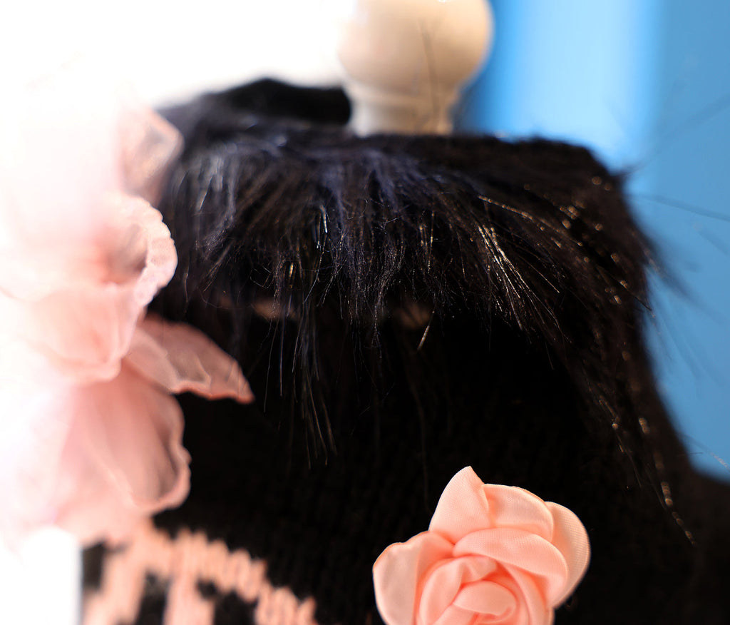 Elegant Bow Knit Dog Sweater Dress