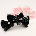 Polka Dot Rhinestone Pet Bow Hair Clip