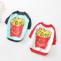 Fries Graphic Dog T-Shirt in Red or Blue