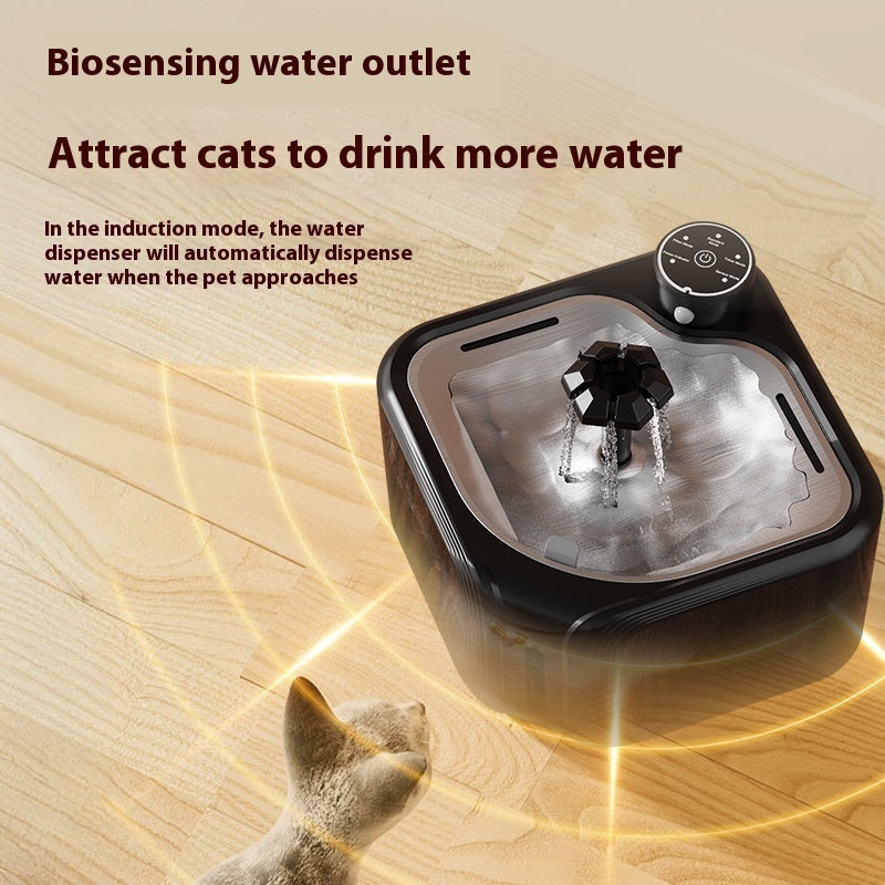 Stainless Steel Pet Water Dispenser Wireless Induction Automatic Water Outlet