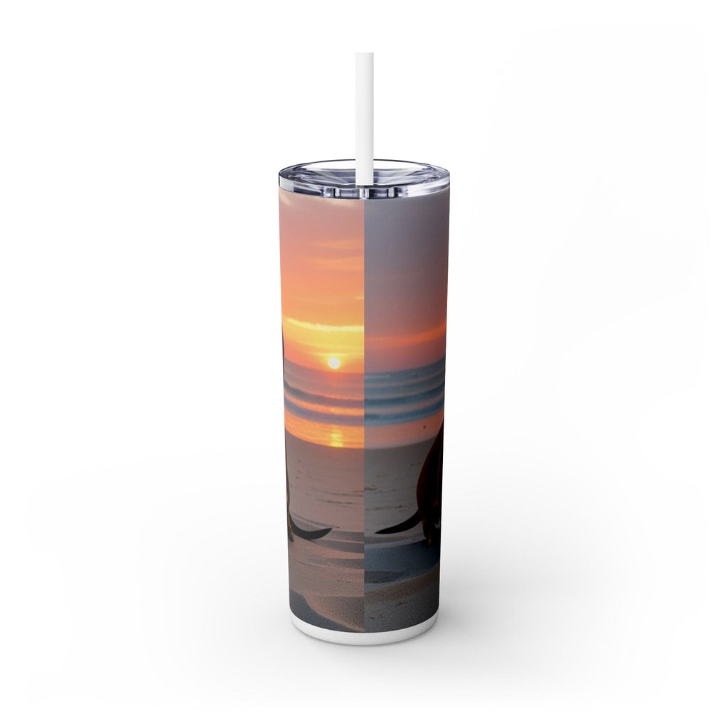 Skinny Tumbler with Straw – 20 oz Stainless Steel Cup