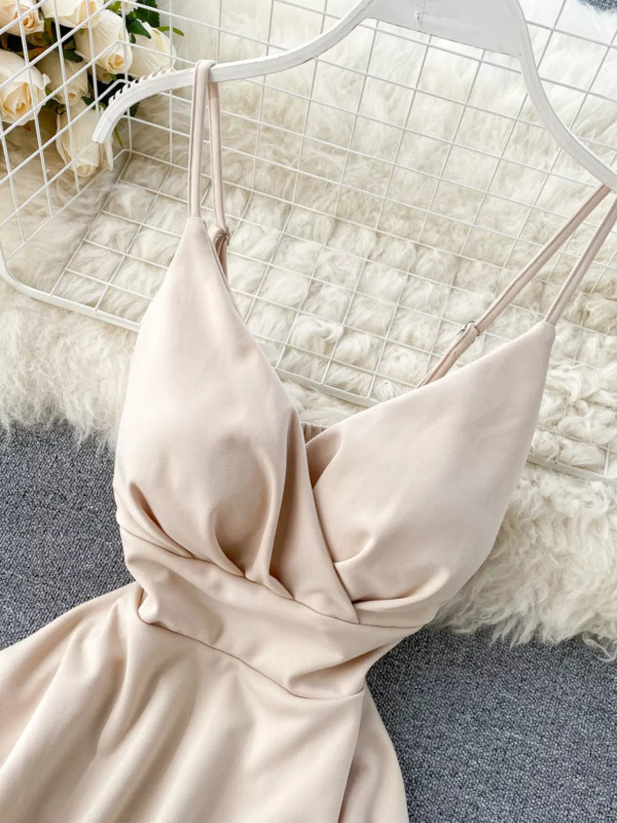 Surplice Spaghetti Strap Mini Dress
