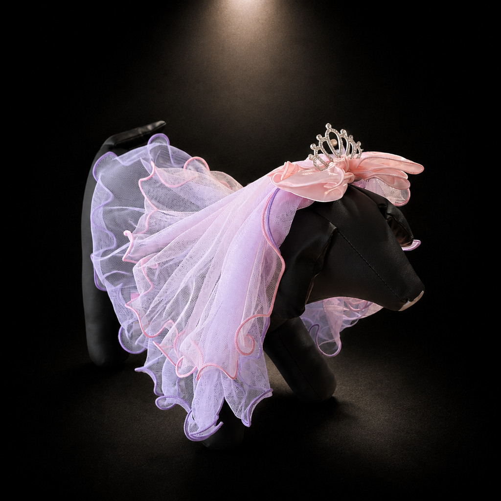 Tulle Tiara Pet Veil Headpiece